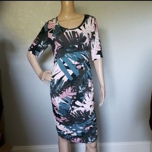 Motherhood Maternity- Ruched Midi Dress- SM